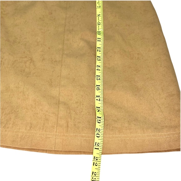 Bianco Couture Faux Suede Women’s 9 Soft Skirt Connecting Front Pockets Zipper - Picture 11 of 12
